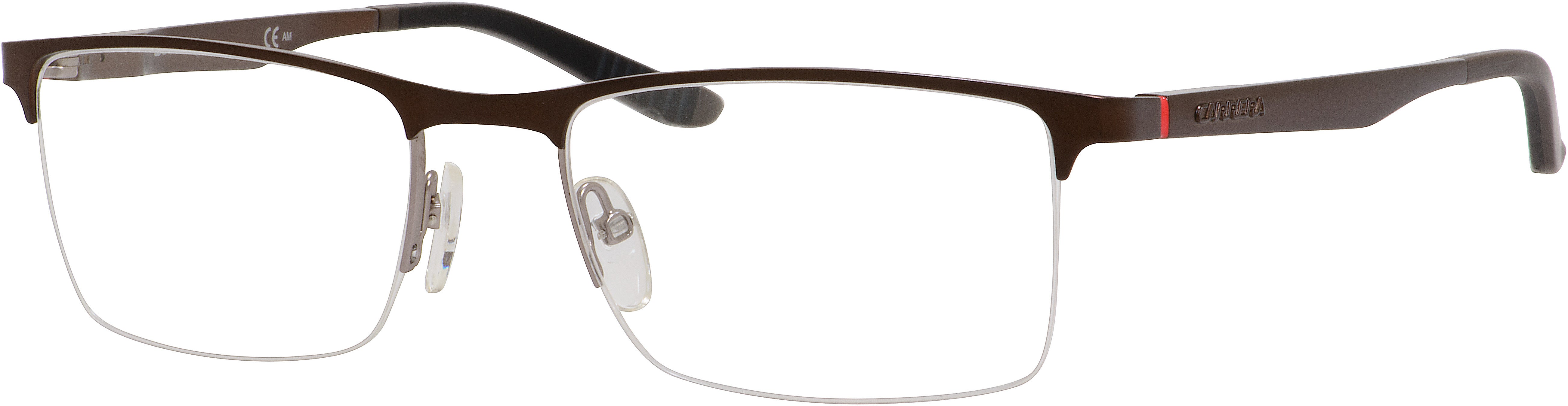  Carrera 8810 Rectangular Eyeglasses 0A24-0A24  Brown Ruthenium (00 Demo Lens)