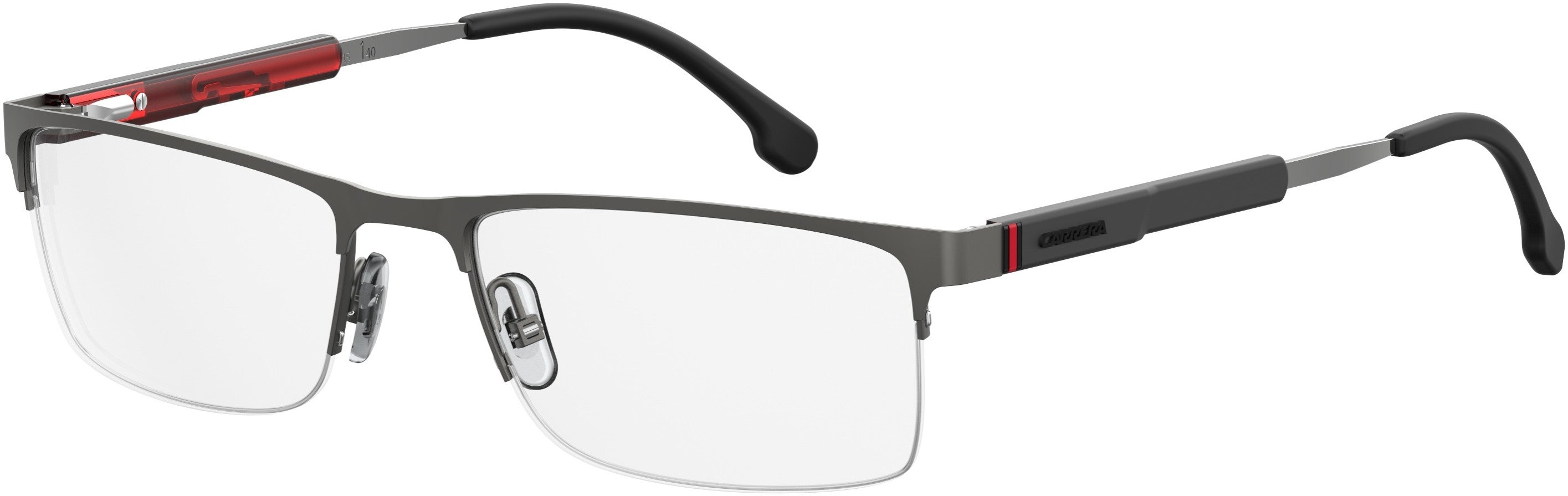  Carrera 8835 Rectangular Eyeglasses 0R80-0R80  Semi Matte Dark Ruthenium (00 Demo Lens)