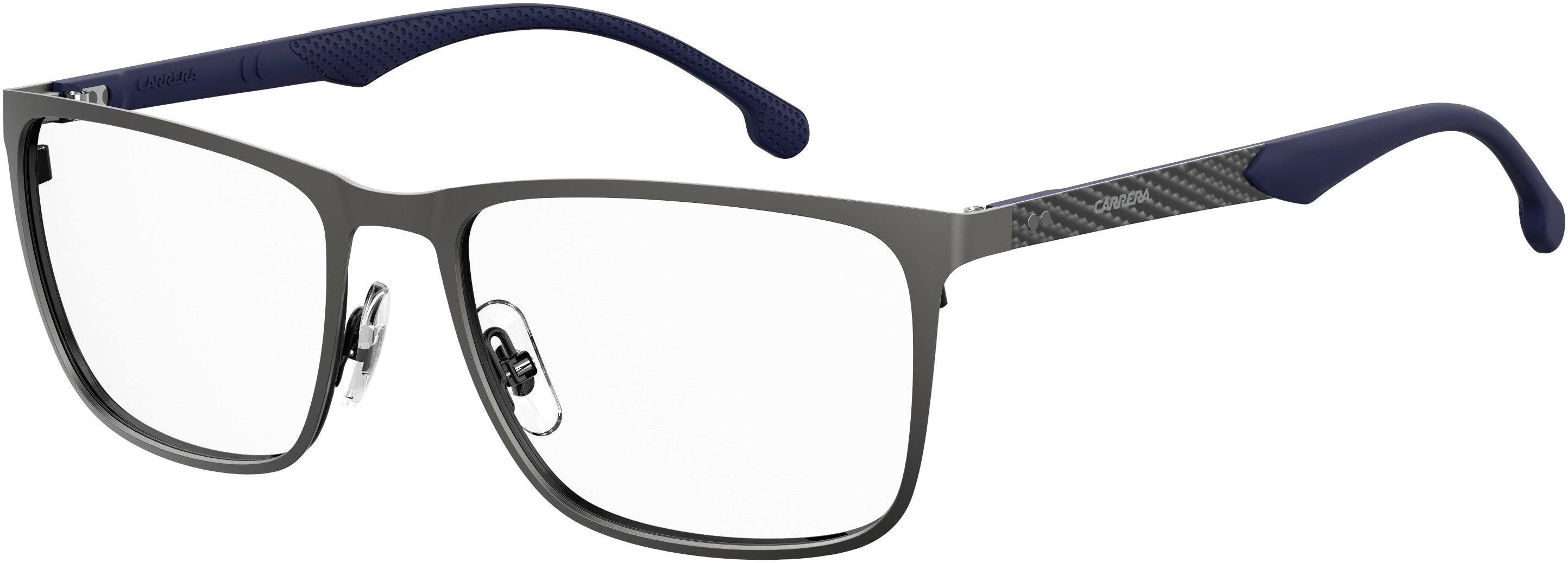  Carrera 8838 Rectangular Eyeglasses 0R80-0R80  Semi Matte Dark Ruthenium (00 Demo Lens)