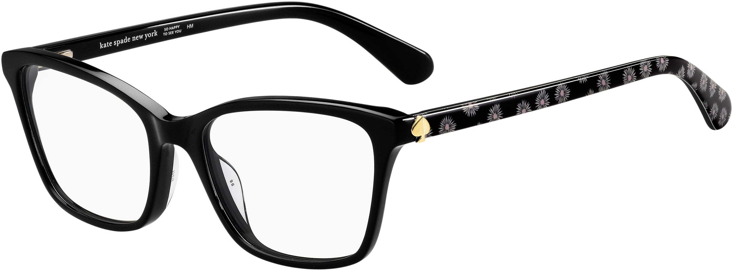 Kate Spade Cailye Rectangular Eyeglasses 0TAY-0TAY  Black Pattern White (00 Demo Lens)