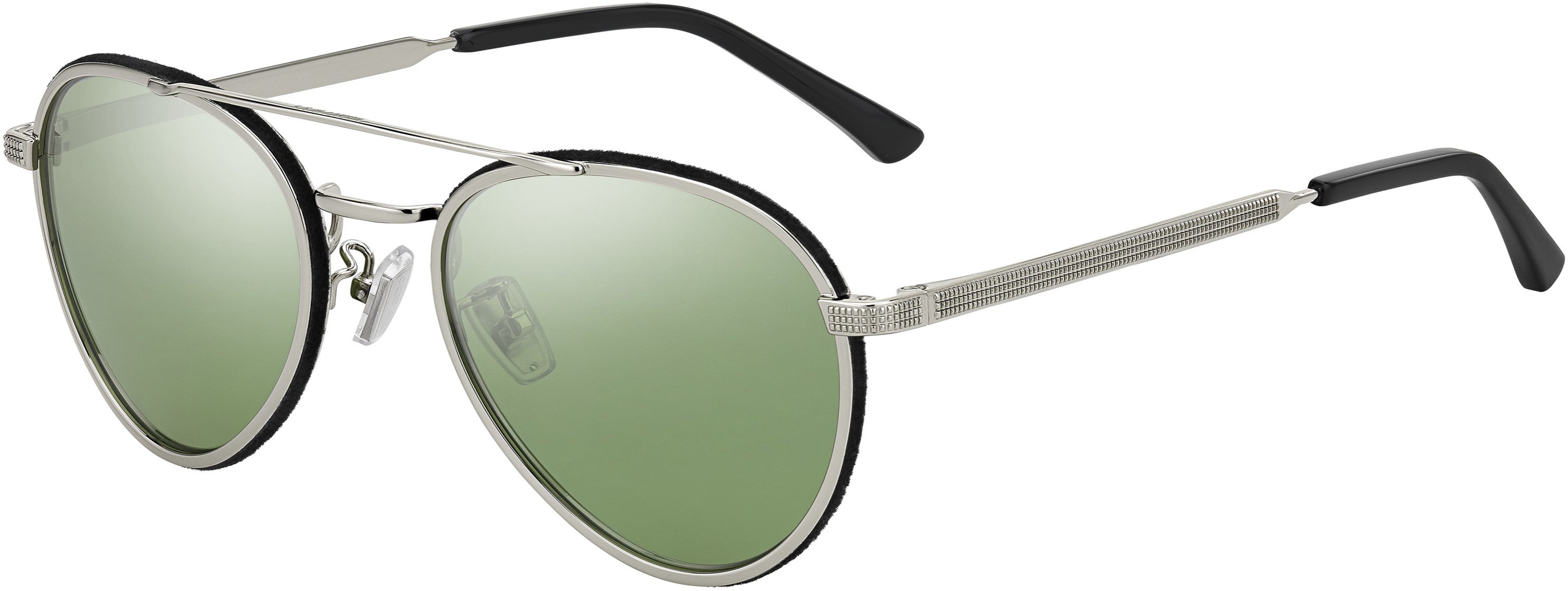 Jimmy Choo Cal/S Oval Modified Sunglasses 0RHL-0RHL  Gold Black (EL Green Silver Mi)