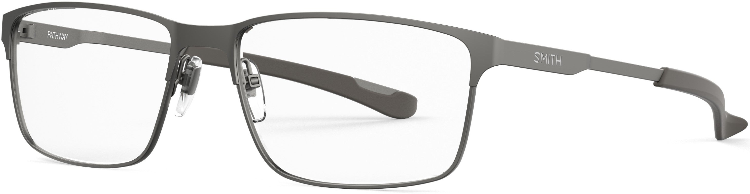 Smith Cascade Rectangular Eyeglasses 0R80-0R80  Semi Matte Dark Ruthenium (00 Demo Lens)