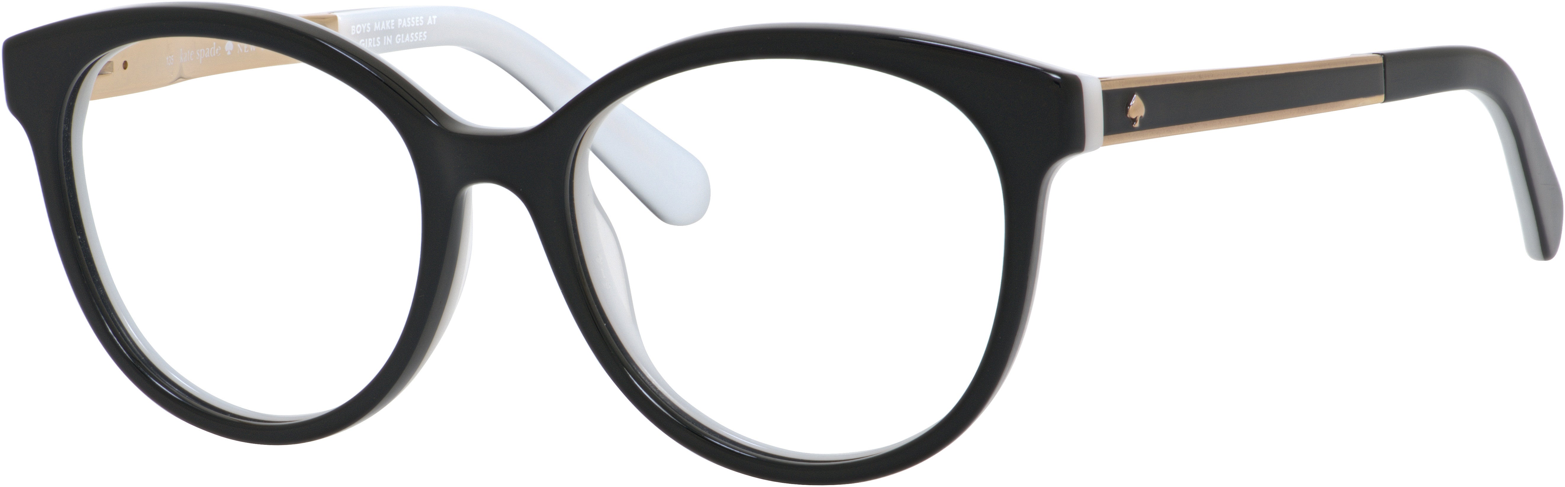 Kate Spade Caylen Round Eyeglasses 0S0T-0S0T  Black White (00 Demo Lens)