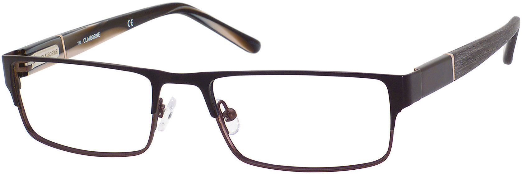  Claiborne 204 Rectangular Eyeglasses 0CG4-0CG4  Shiny Brown Smoke (00 Demo Lens)