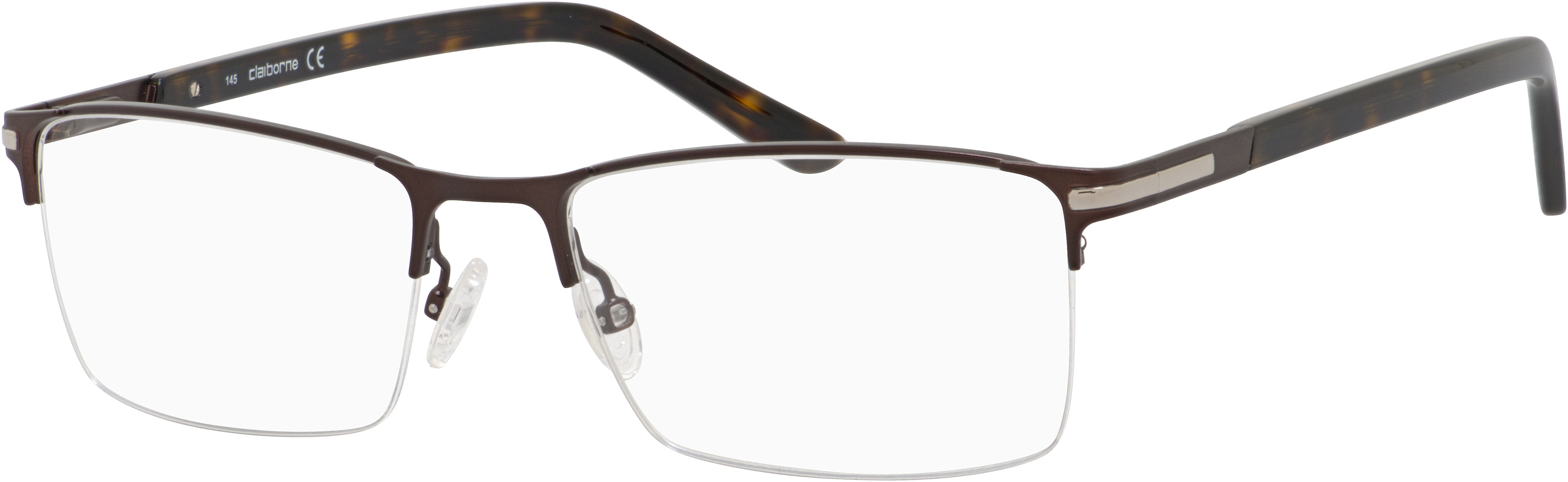 Claiborne 240 Rectangular Eyeglasses 04IN-04IN  Matte Brown (00 Demo Lens)