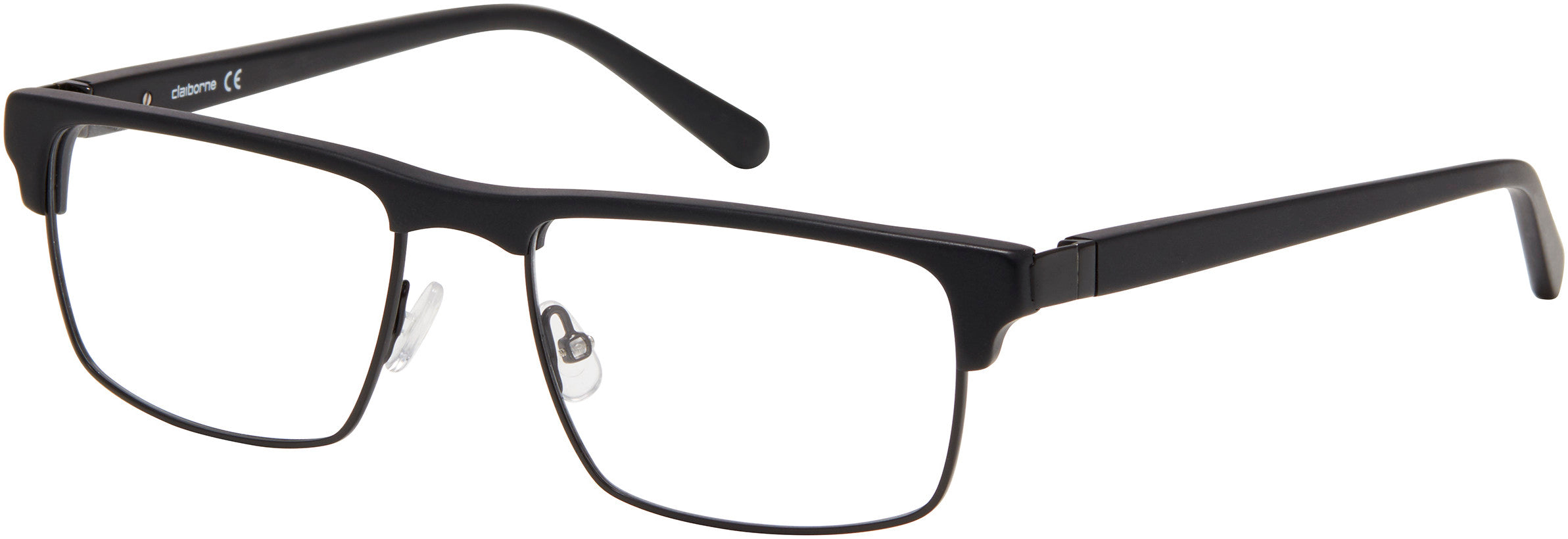  Claiborne 255 Browline Eyeglasses 0003-0003  Matte Black (00 Demo Lens)