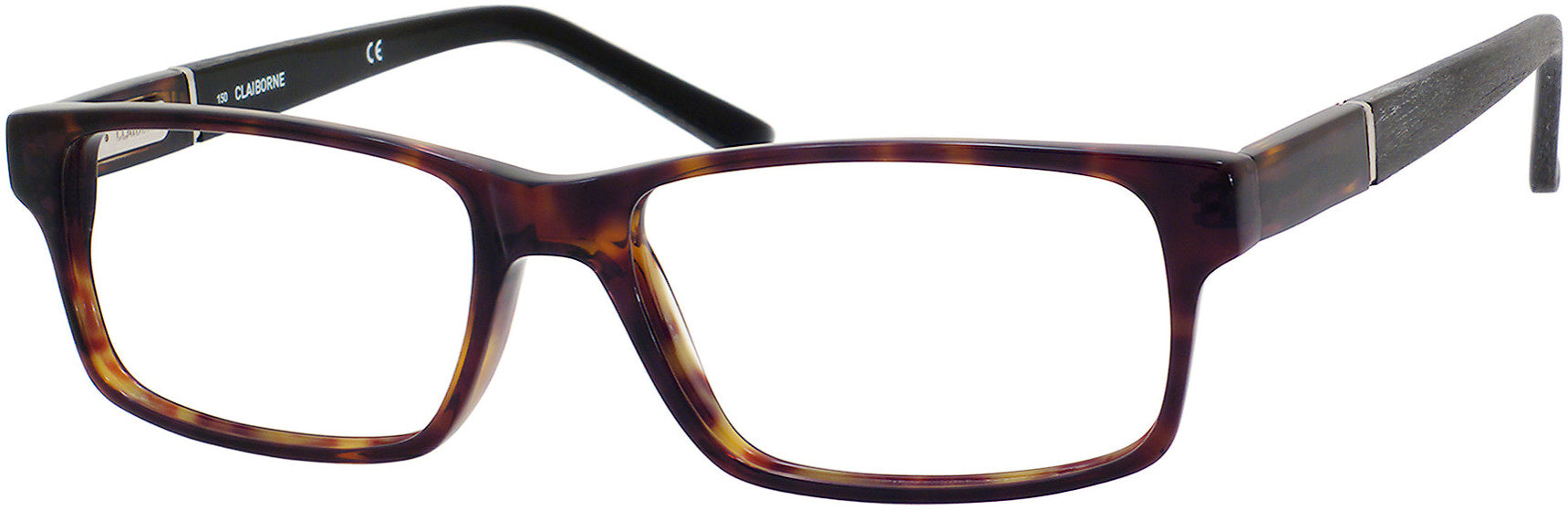  Claiborne 302 Rectangular Eyeglasses 0086-0086  Dark Havana (00 Demo Lens)