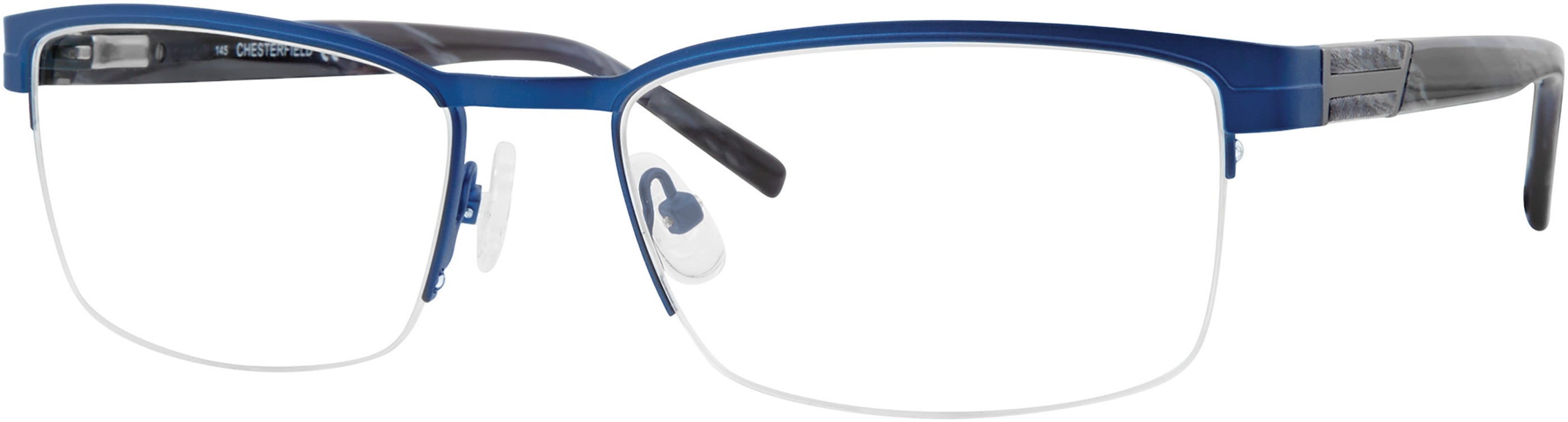  Chesterfield 65XL Rectangular Eyeglasses 0FLL-0FLL  Matte Blue (00 Demo Lens)