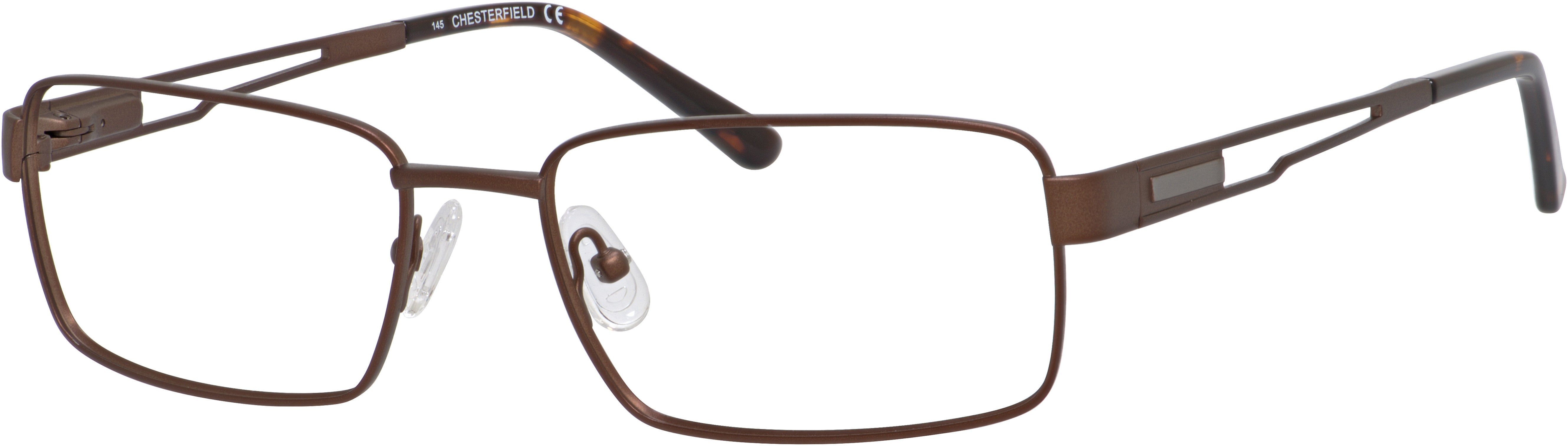  Chesterfield 879/T Rectangular Eyeglasses 0E62-0E62  Brushed Brown Brown (00 Demo Lens)