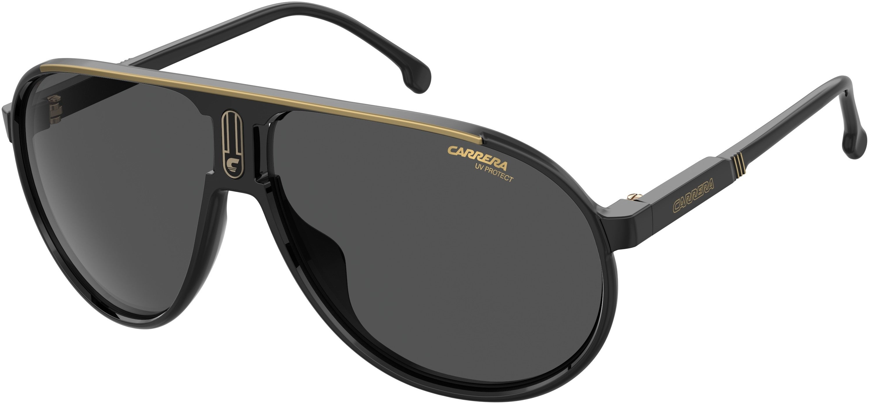 Carrera Champion 65 Aviator Sunglasses 0807-0807  Black (IR Gray)