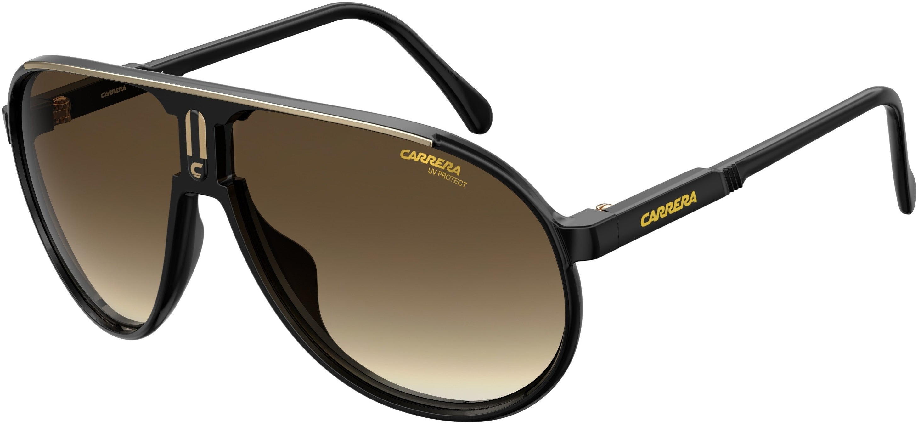 Carrera Champion/S Aviator Sunglasses 0807-0807  Black (HA Brown Gradient)