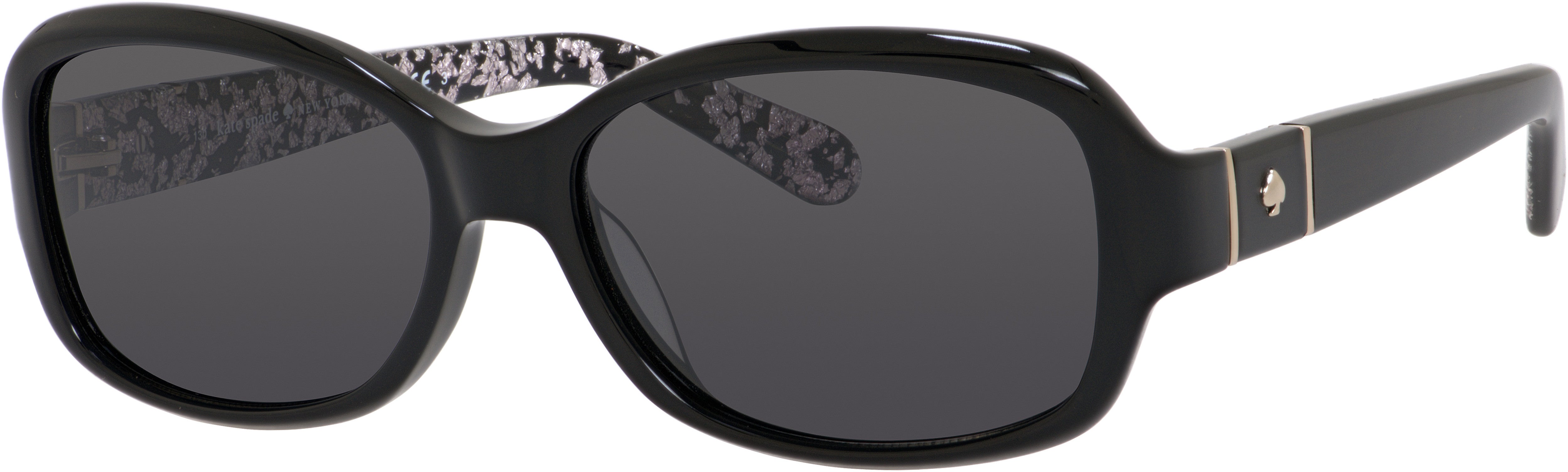 Kate Spade Cheyenne/P/S Oval Modified Sunglasses Y21P-Y21P  Black (Y2 Gray Polarized)