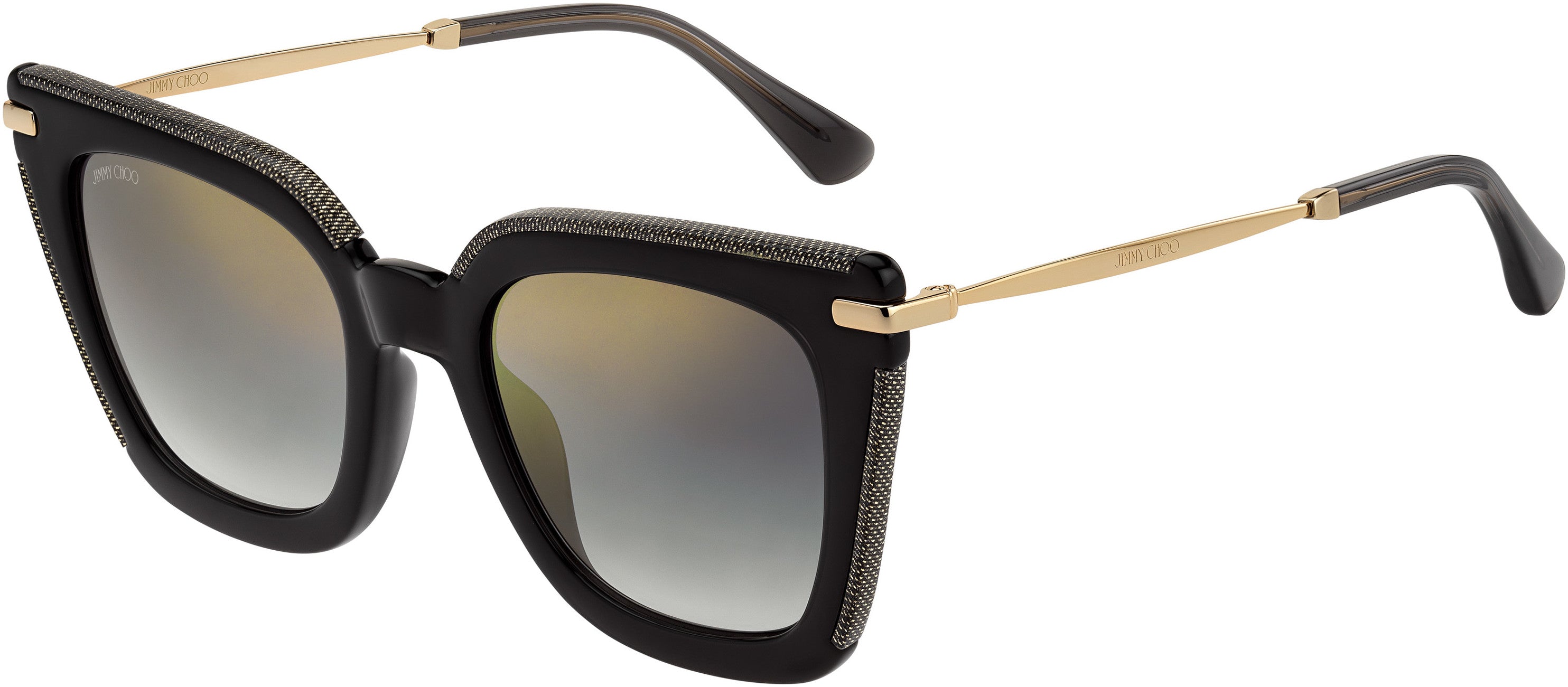 Jimmy Choo Ciara/G/S Square Sunglasses 0EIB-0EIB  Gray Glitter Gold (FQ Gray Sf Gold Sp)