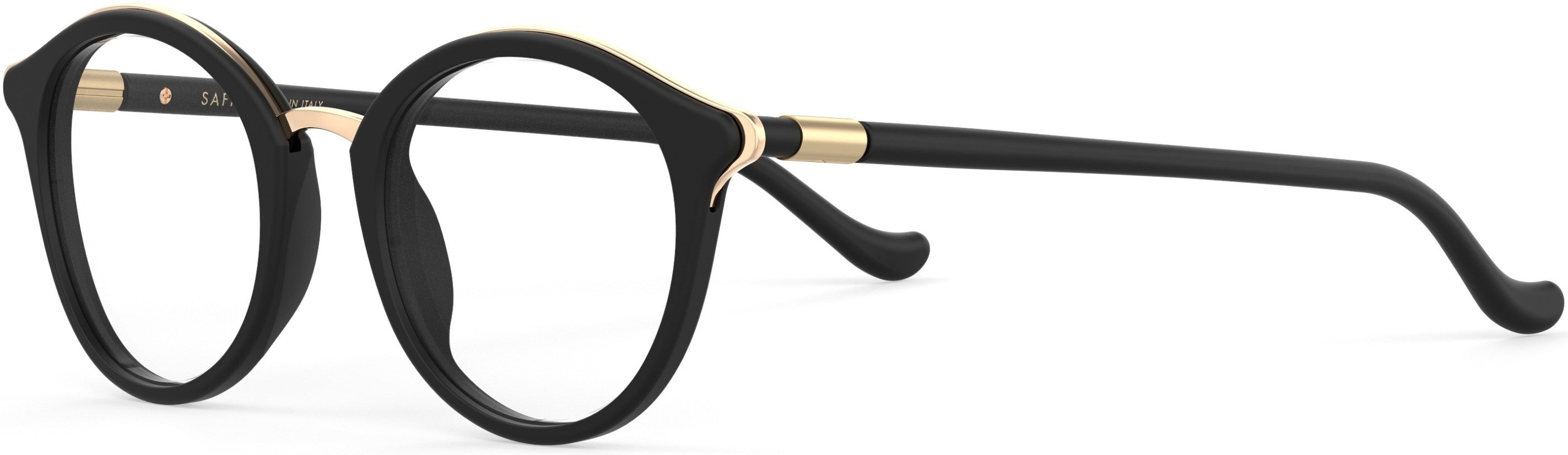 Safilo 2.0 Ciglia 02 Oval Modified Eyeglasses 0I46-0I46  Black Gold (00 Demo Lens)