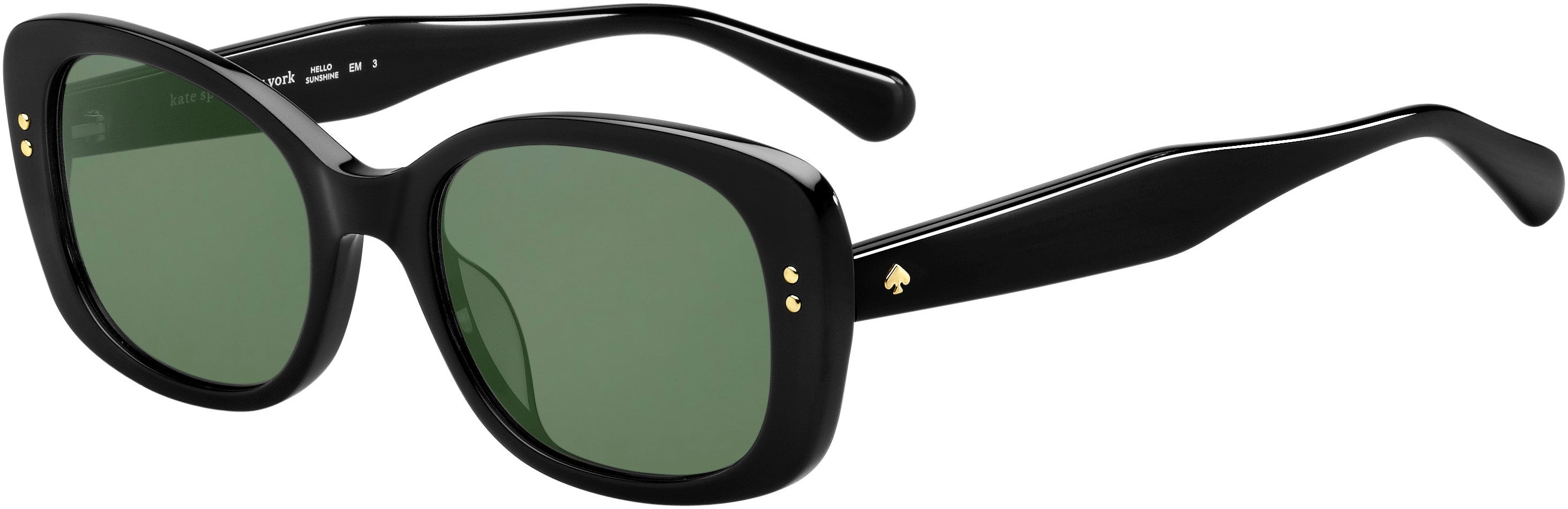 Kate Spade Citiani/G/S Rectangular Sunglasses 0807-0807  Black (QT Green)