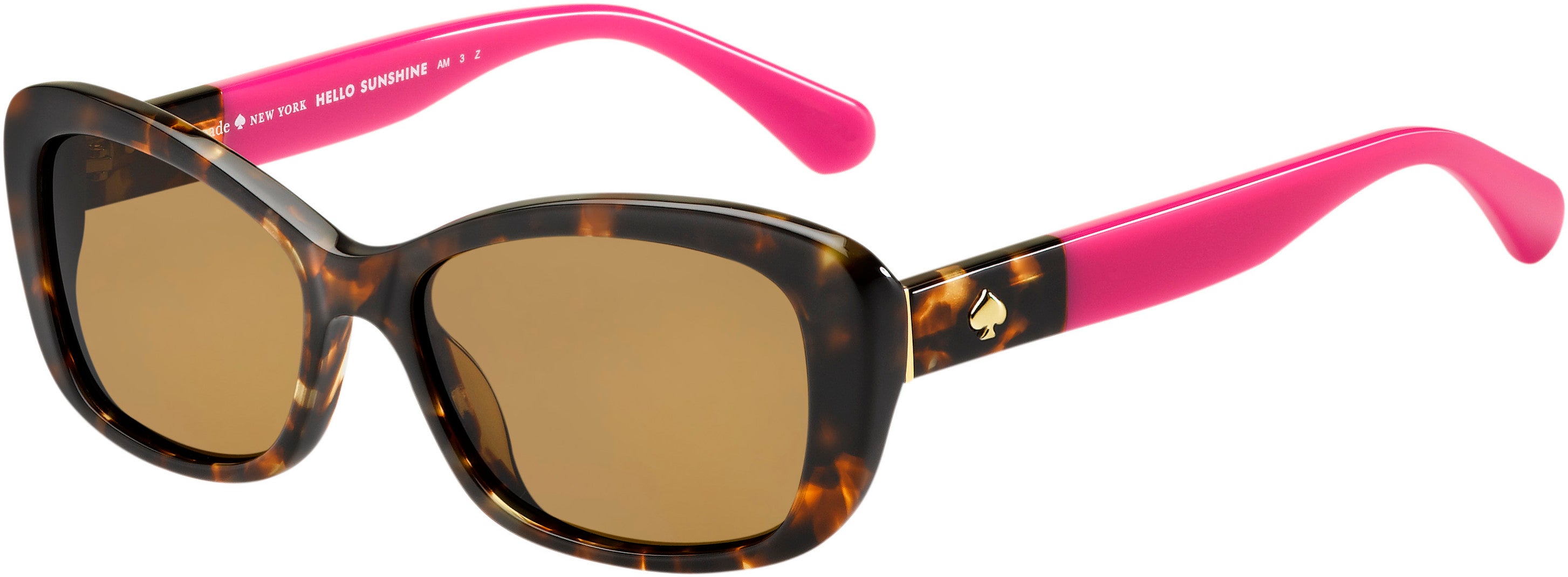 Kate Spade Claretta/P/S Rectangular Sunglasses 00T4-00T4  Havana Pink (SP Bronze Pz)