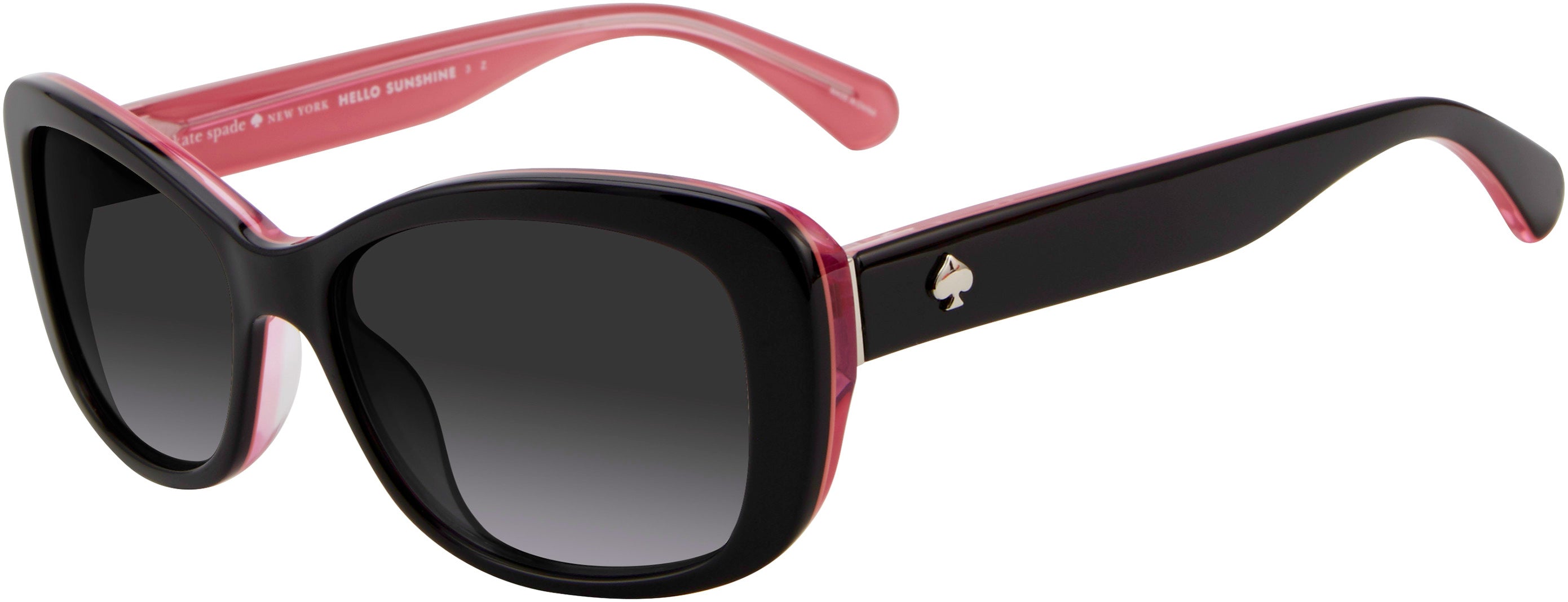 Kate Spade Claretta/P/S Rectangular Sunglasses 03H2-03H2  Black Pink (WJ Gray Sf Pz)
