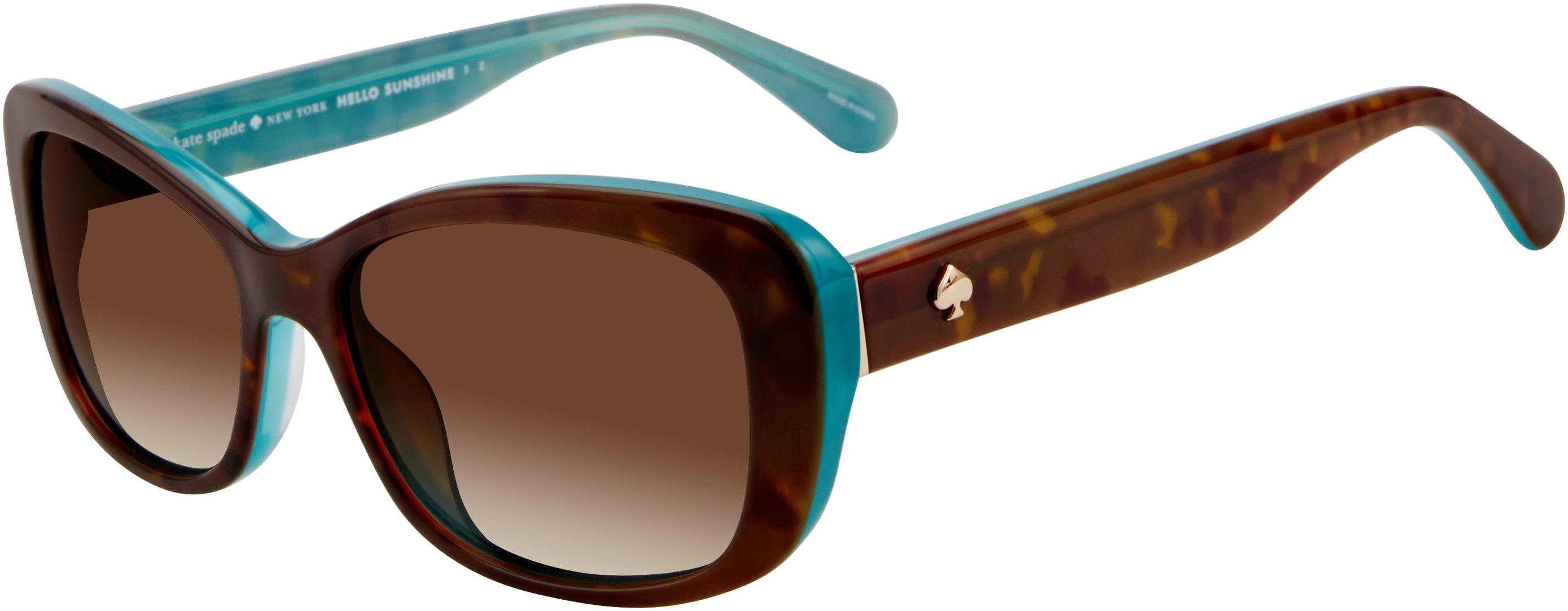 Kate Spade Claretta/P/S Rectangular Sunglasses 0GHG-0GHG  Havana Aqua (LA Brown Gradient Polz)