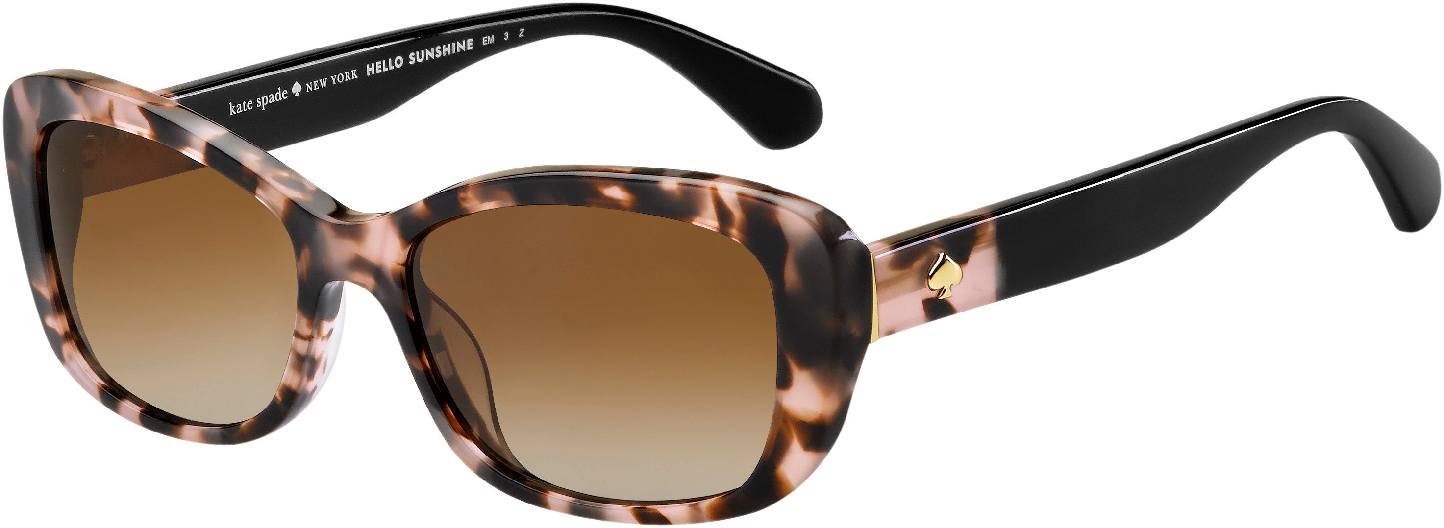Kate Spade Claretta/P/S Rectangular Sunglasses 0HT8-0HT8  Pink Havana (LA Brown Gradient Polz)