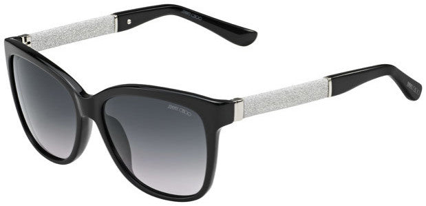 Jimmy Choo Cora/S Rectangular Sunglasses 0FA3-0FA3  Black (HD Gray Gradient)