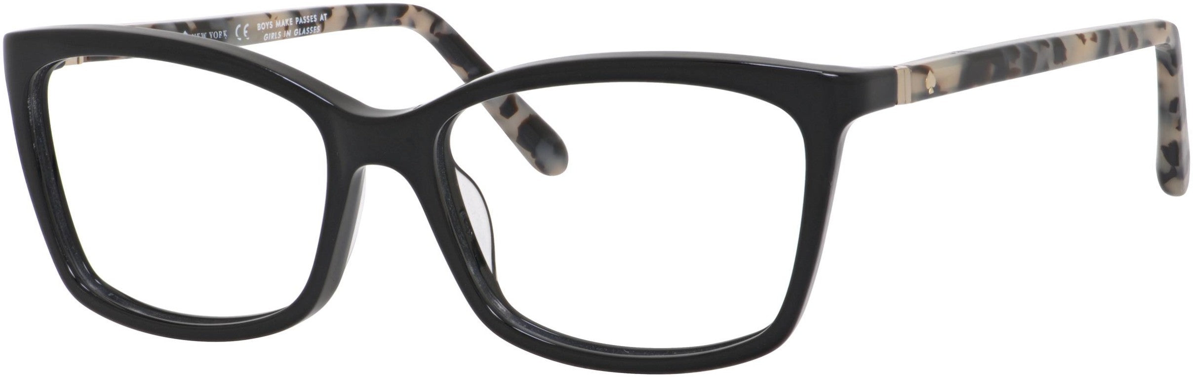 Kate Spade Cortina Rectangular Eyeglasses 07KI-07KI  Black Havana (00 Demo Lens)