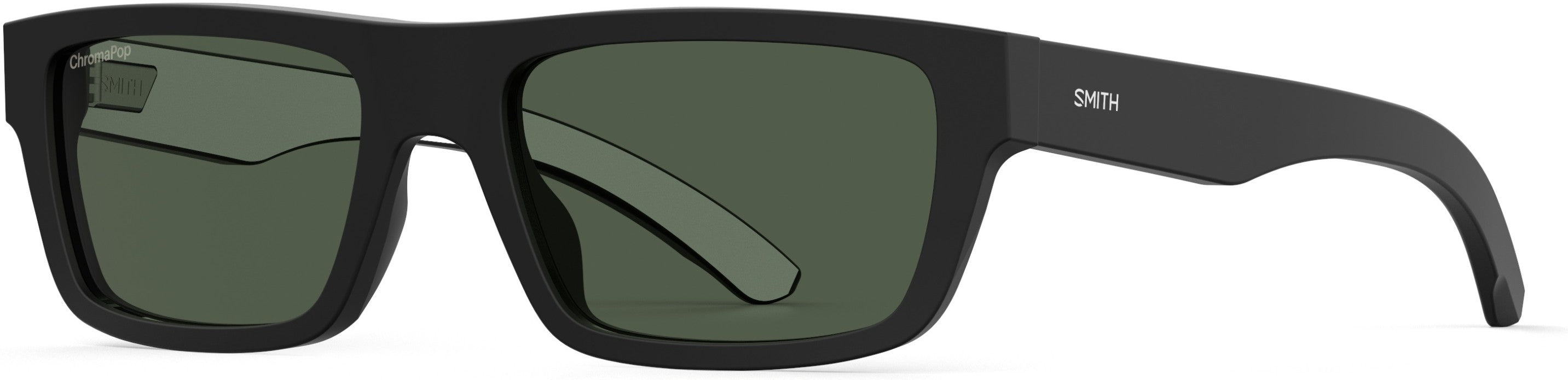 Smith Crossfade Rectangular Sunglasses 0003-0003  Matte Black (UC Green Polarized)