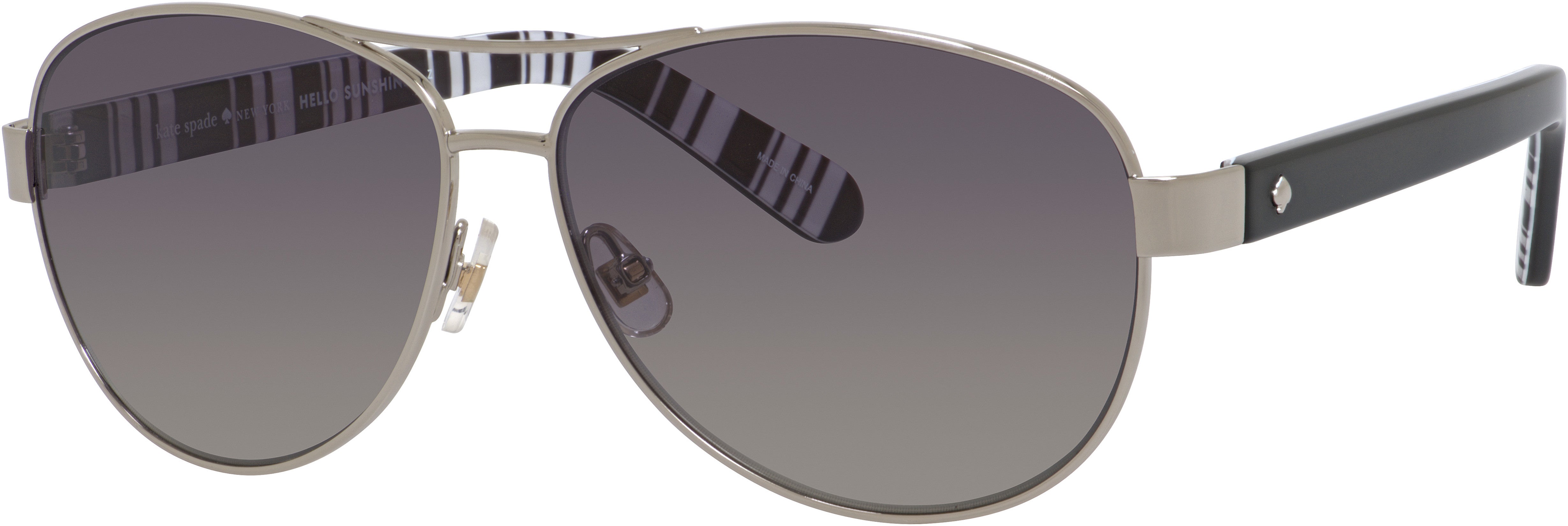 Kate Spade Dalia 2/P/S Aviator Sunglasses 079D-079D  Silver Black (WJ Gray Sf Pz)