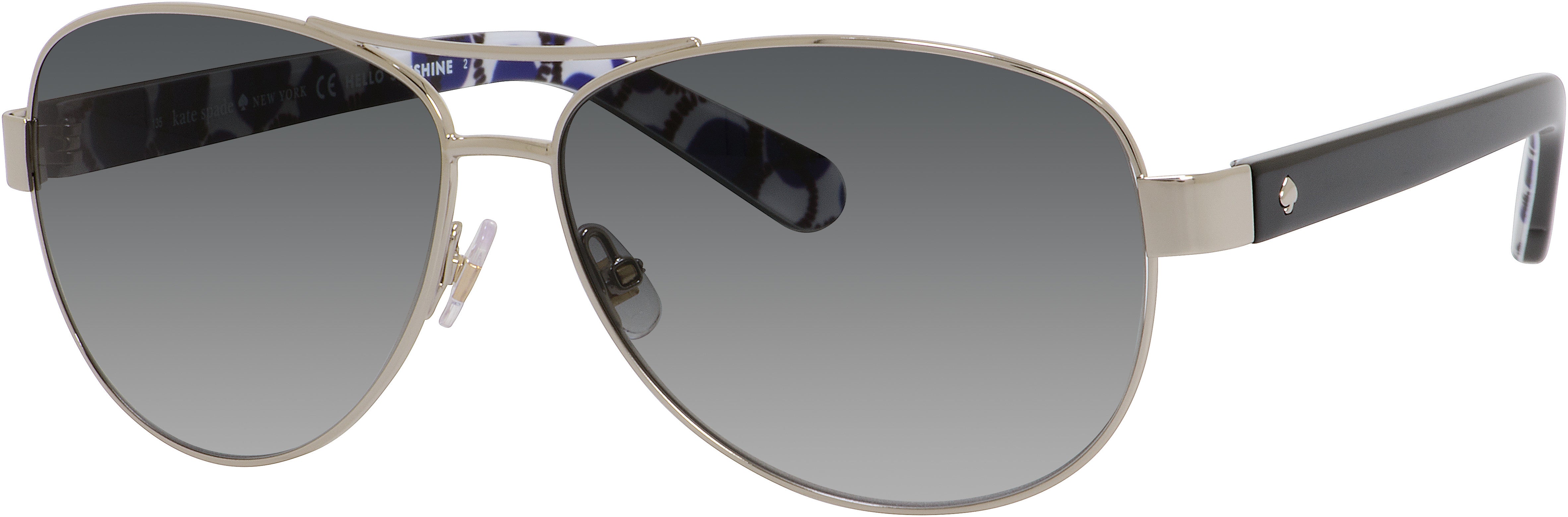Kate Spade Dalia 2/S Navigator Sunglasses 0YB7-0YB7  Silver / Dots (F8 Gray Gradient)
