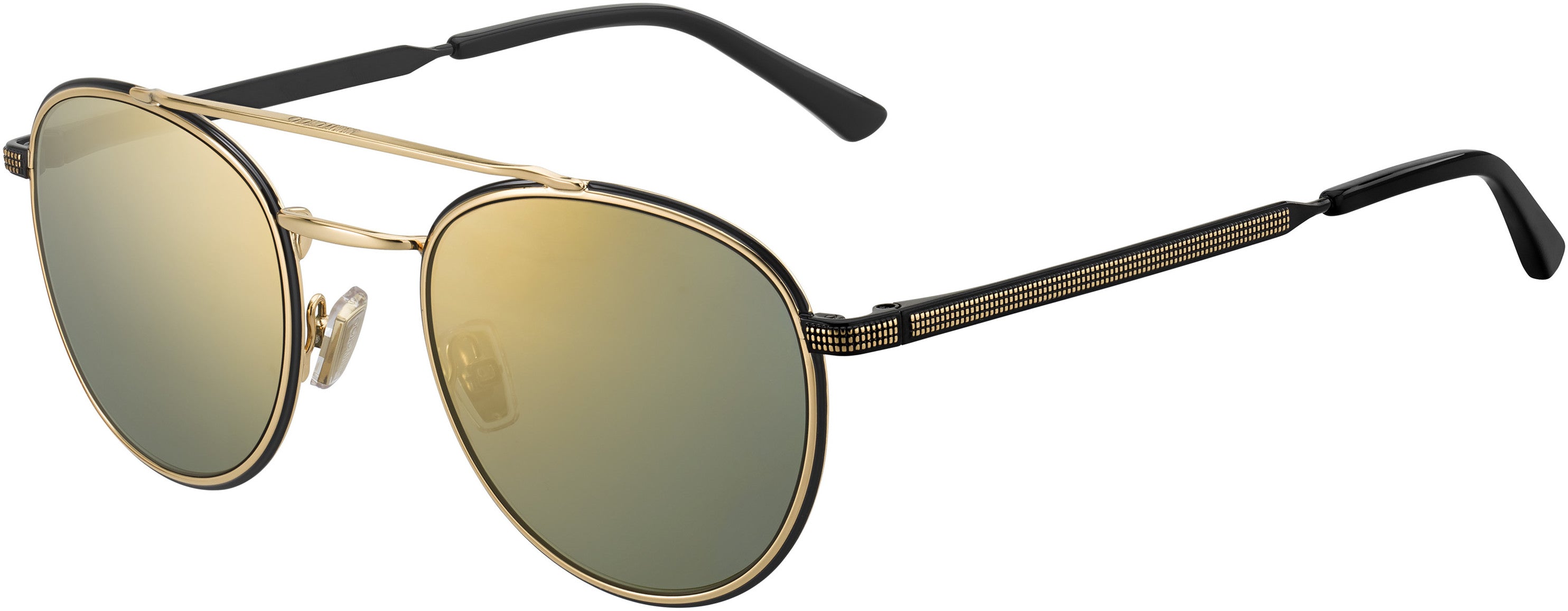 Jimmy Choo Dave/S Oval Modified Sunglasses 02M2-02M2  Black Gold (K1 Gold Mirror)