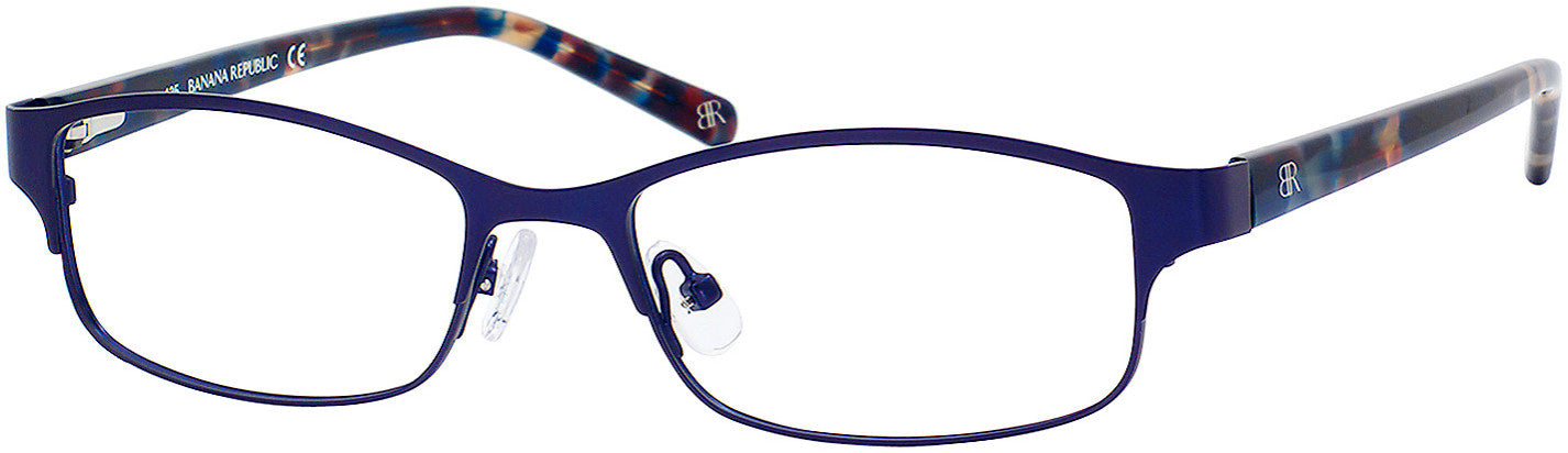 Banana Republic Deidra Rectangular Eyeglasses 0QZ7-0QZ7  Navy / Blue Marble (00 Demo Lens)