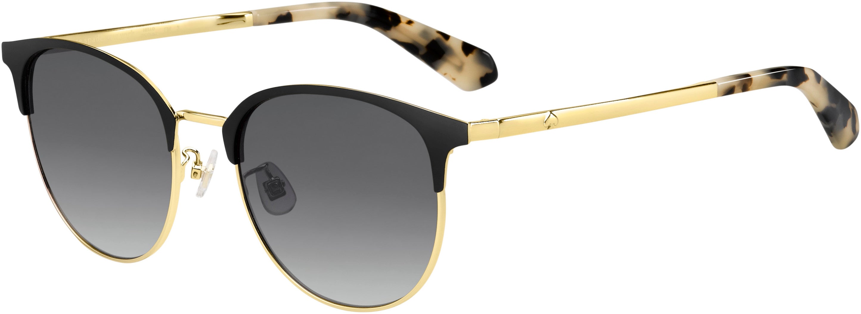 Kate Spade Delacey/F/S Browline Sunglasses 02M2-02M2  Black Gold (9O Dark Gray Gradient)