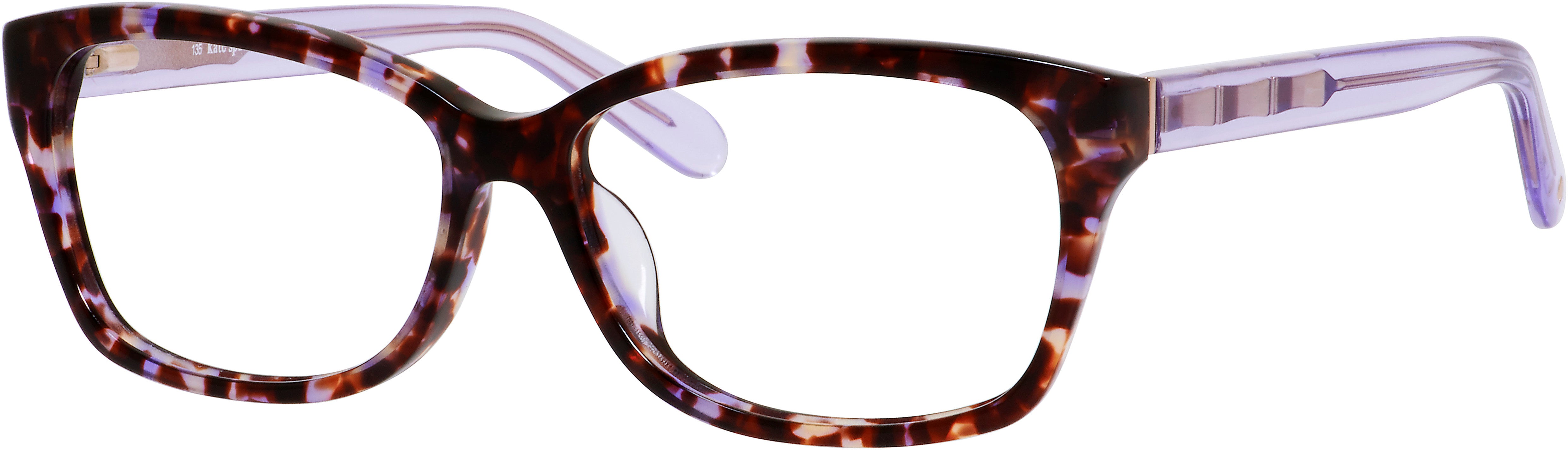 Kate Spade Demi/F Rectangular Eyeglasses 0EZ2-0EZ2  Plum Havana Lavender (00 Demo Lens)