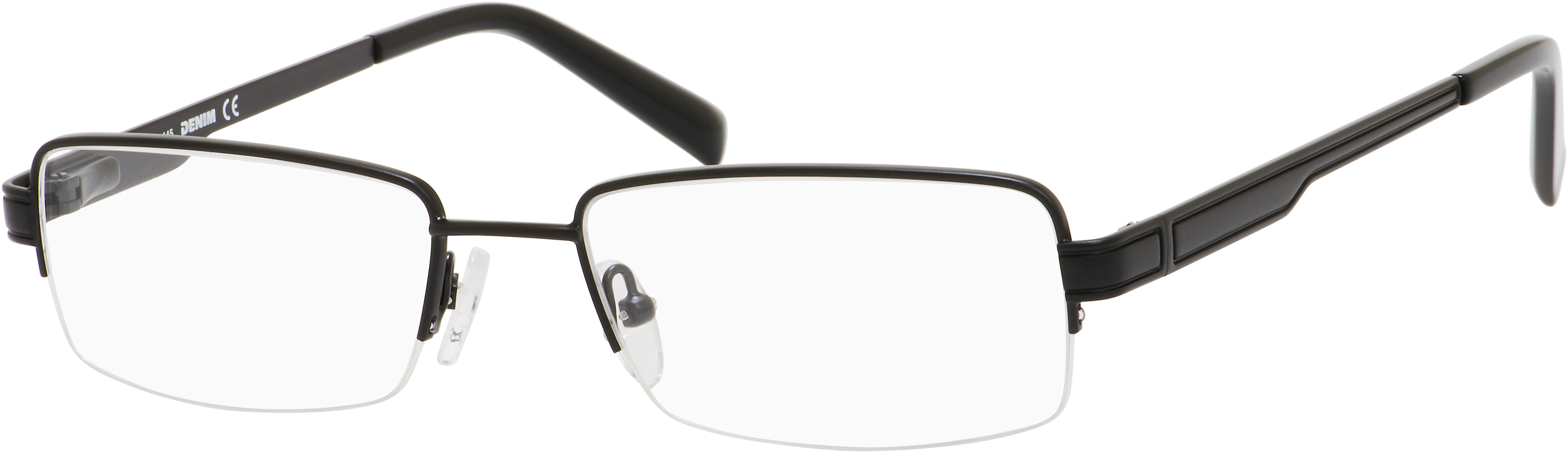  Denim 157 Rectangular Eyeglasses 0003-0003  Matte Black (00 Demo Lens)