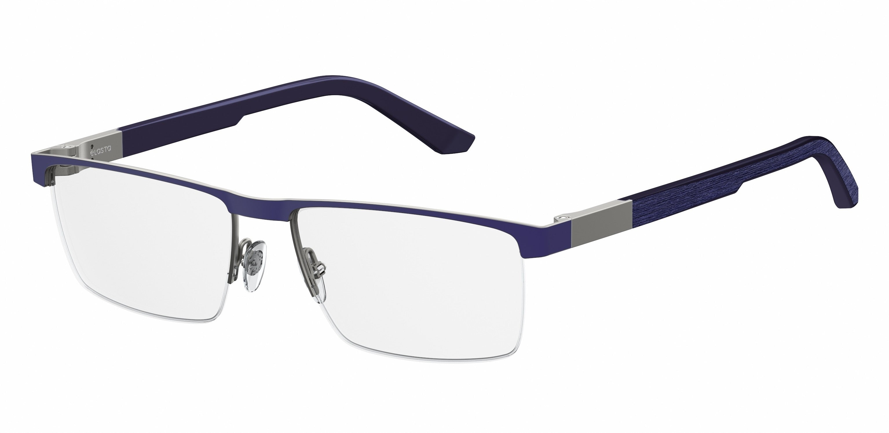  Elasta 3113 Rectangular Eyeglasses 0H2T-0H2T  Blue Ruthenium (00 Demo Lens)