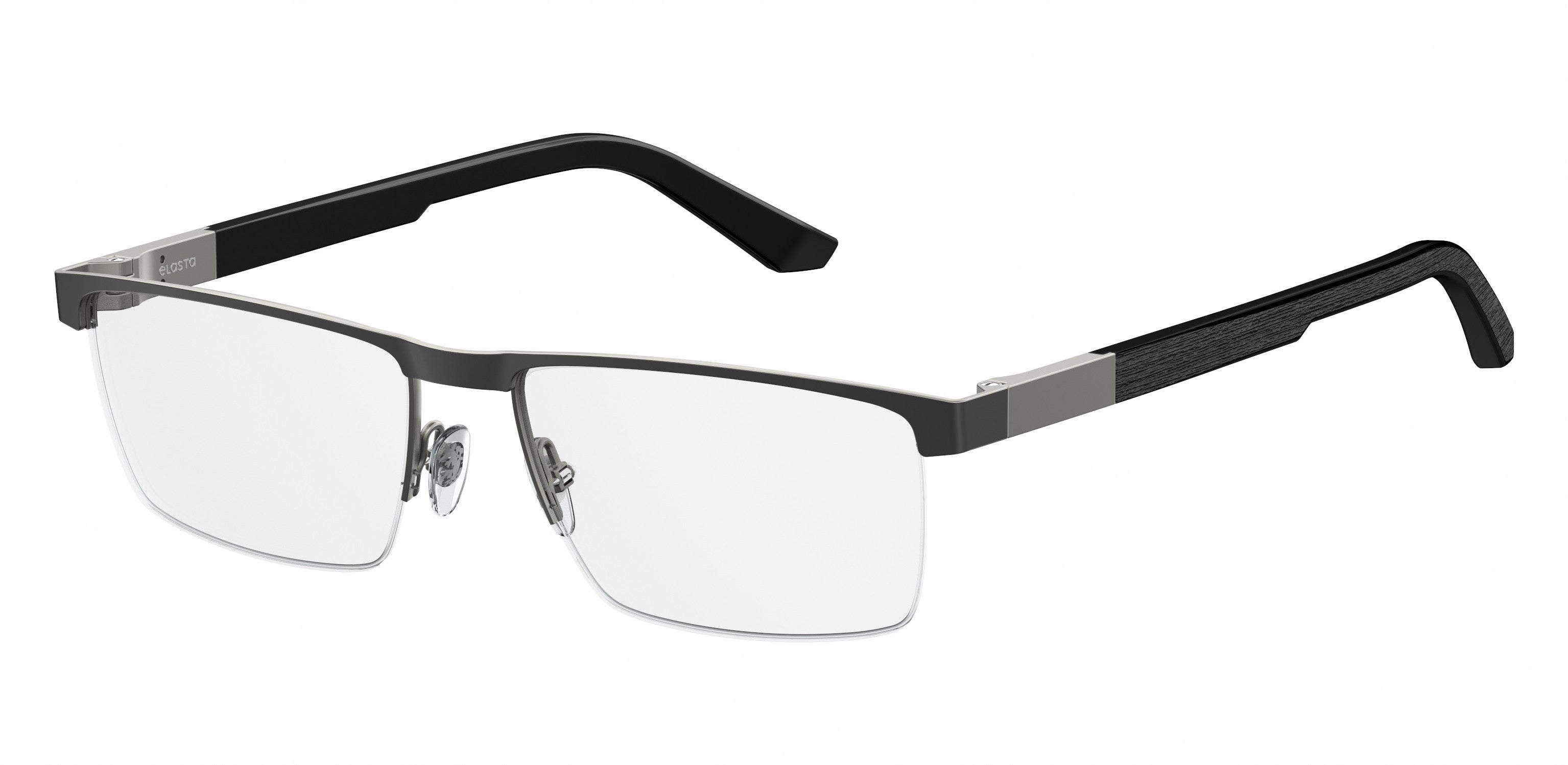 Elasta 3113 Rectangular Eyeglasses 0RZZ-0RZZ  Matte Black Dark Ruthenium (00 Demo Lens)