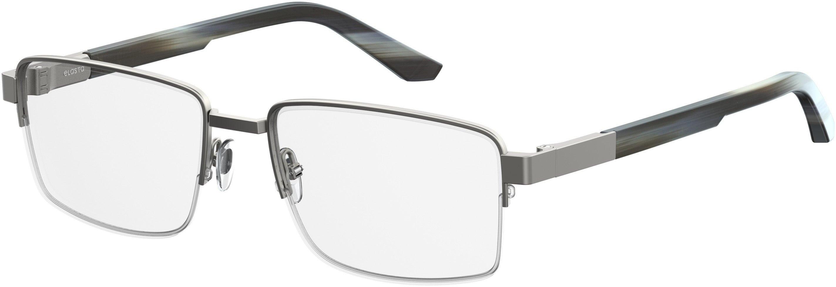  Elasta 3116 Rectangular Eyeglasses 015H-015H  Dark Ruthenium Striped Gray (00 Demo Lens)