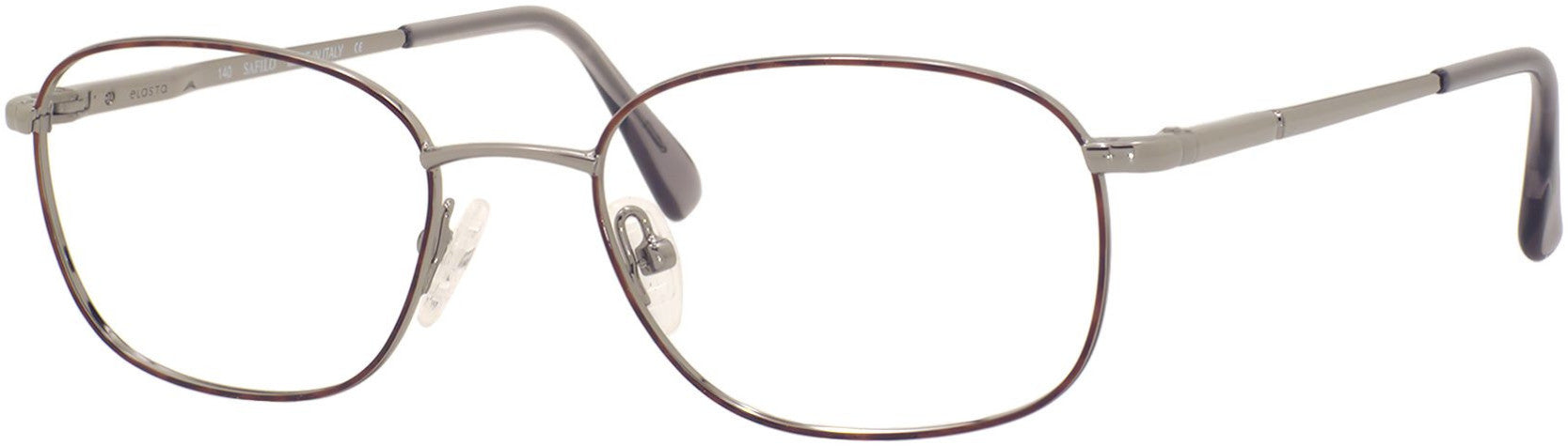  Elasta 7057 Rectangular Eyeglasses 0H20-0H20  Pewter Havana (00 Demo Lens)