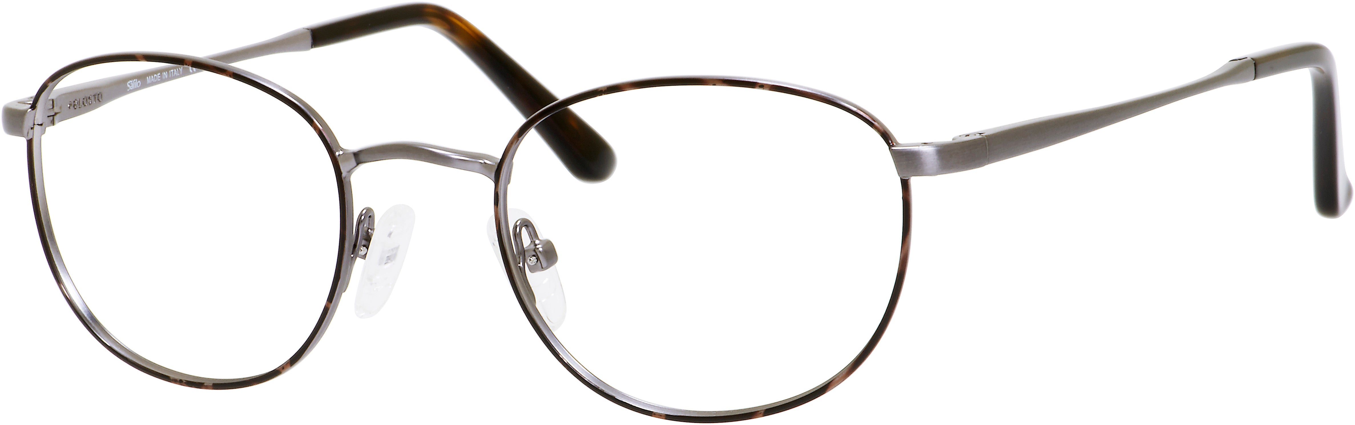  Elasta 7209 Oval Modified Eyeglasses 01C6-01C6  Havana Brown Ruthenium (00 Demo Lens)