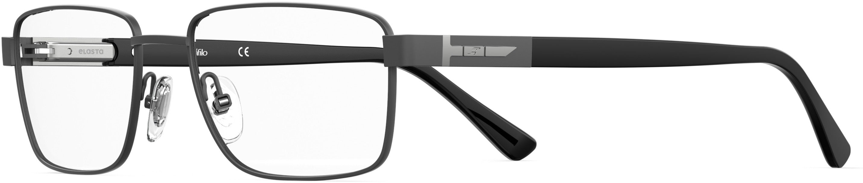  Elasta 7237 Rectangular Eyeglasses 0003-0003  Matte Black (00 Demo Lens)