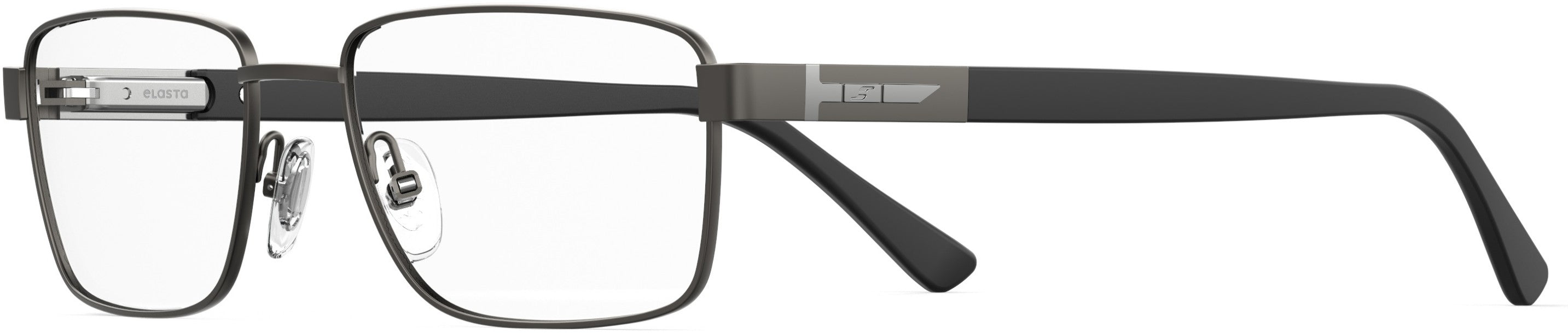  Elasta 7237 Rectangular Eyeglasses 0R80-0R80  Semi Matte Dark Ruthenium (00 Demo Lens)