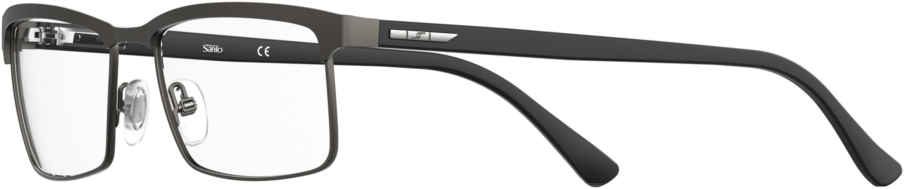  Elasta 7241 Rectangular Eyeglasses 0R80-0R80  Semi Matte Dark Ruthenium (00 Demo Lens)