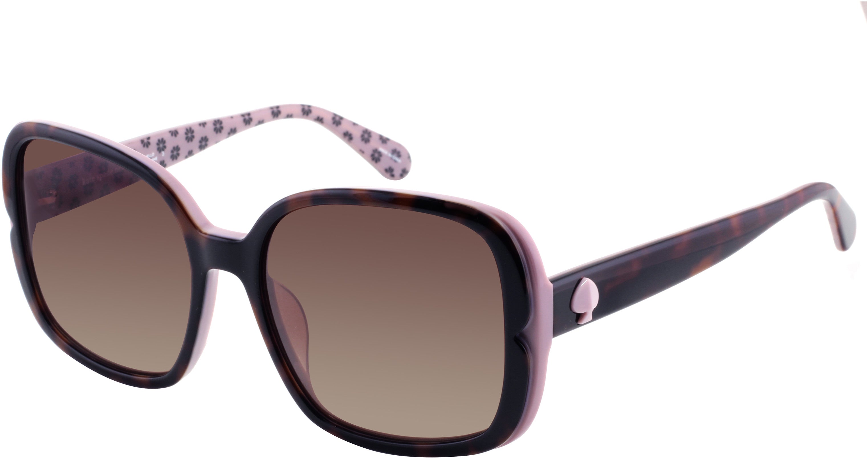 Kate Spade Elianna/G/S Square Sunglasses 00T4-00T4  Havana Pink (LA Brown Gradient Polz)