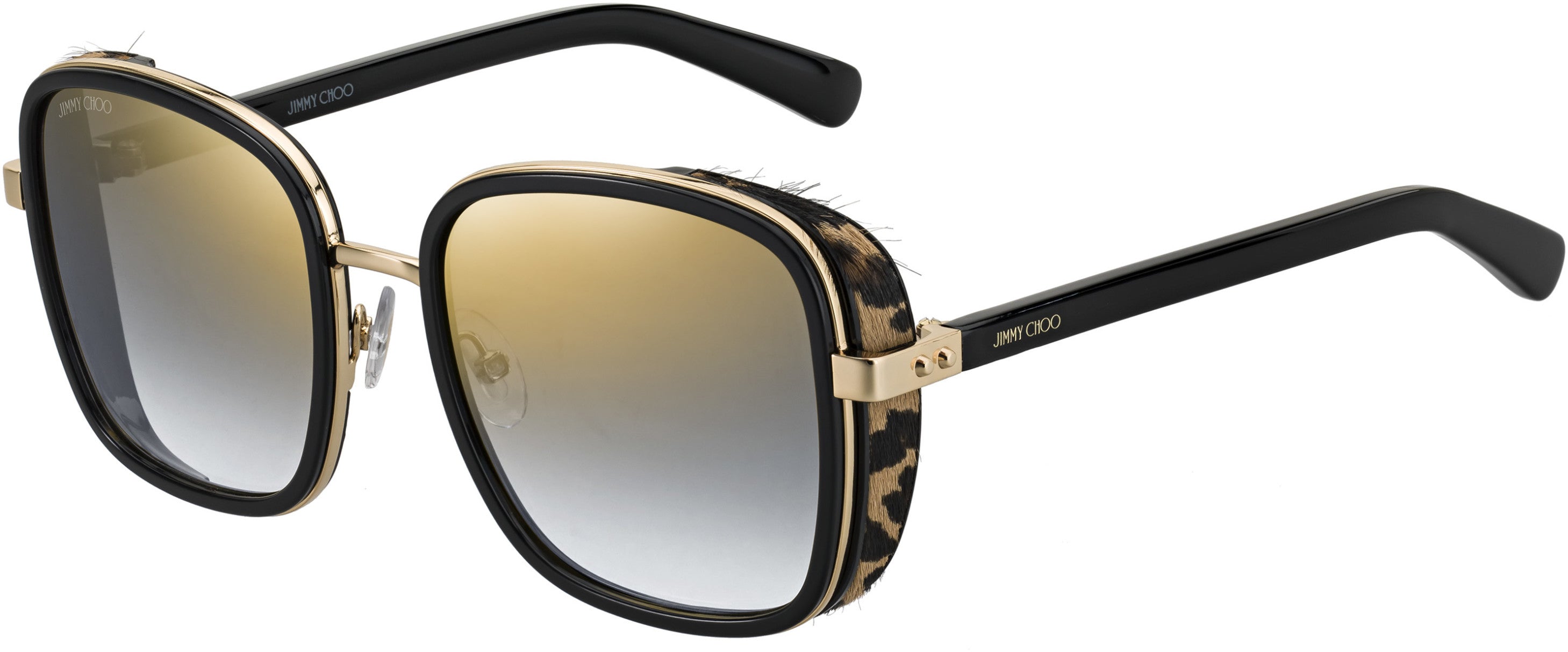 Jimmy Choo Elva/S Rectangular Sunglasses 0FP3-0FP3  Bkgd Leop (FQ Gray Sf Gold Sp)