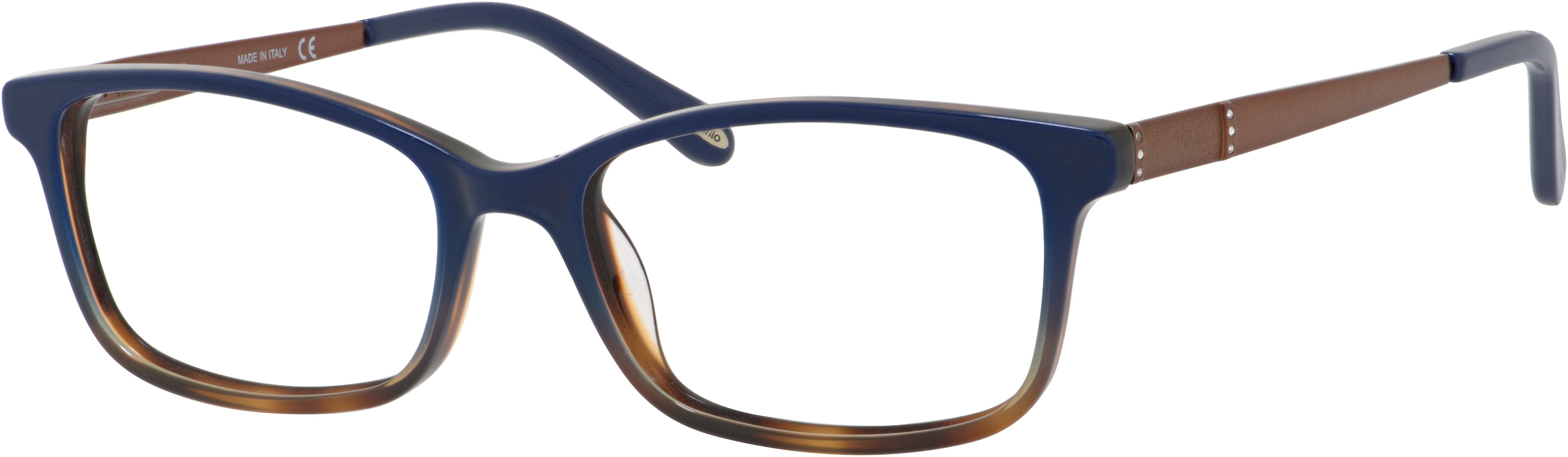  Emozioni 4050 Rectangular Eyeglasses 04FK-04FK  Havana Blue Brown (00 Demo Lens)