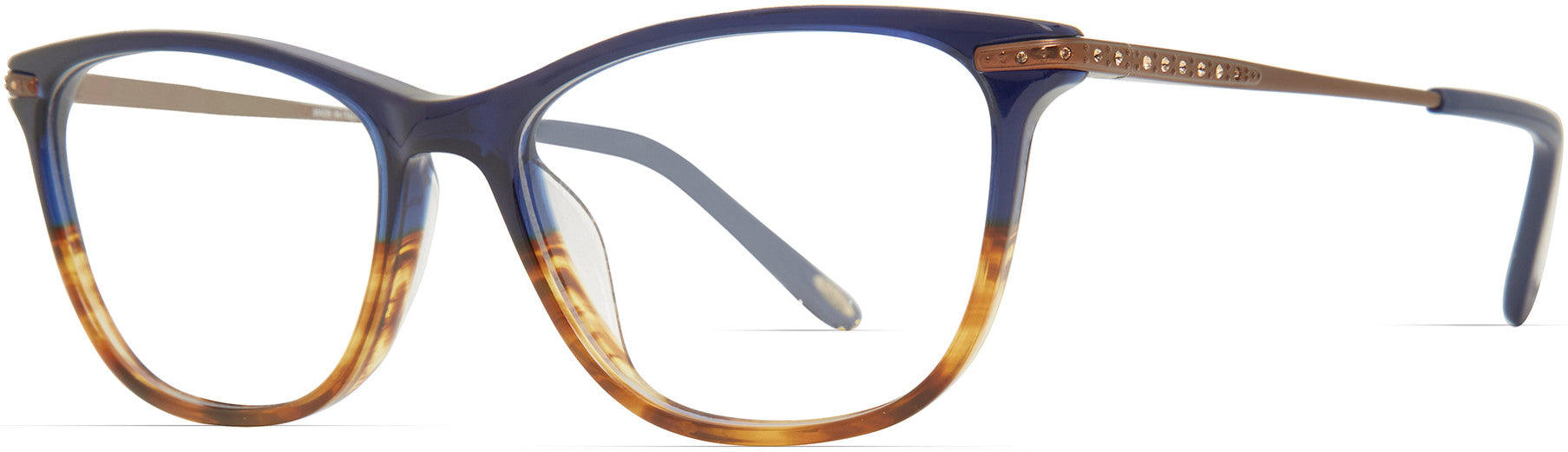  Emozioni 4056 Cat Eye/butterfly Eyeglasses 04FK-04FK  Havana Blue Brown (00 Demo Lens)