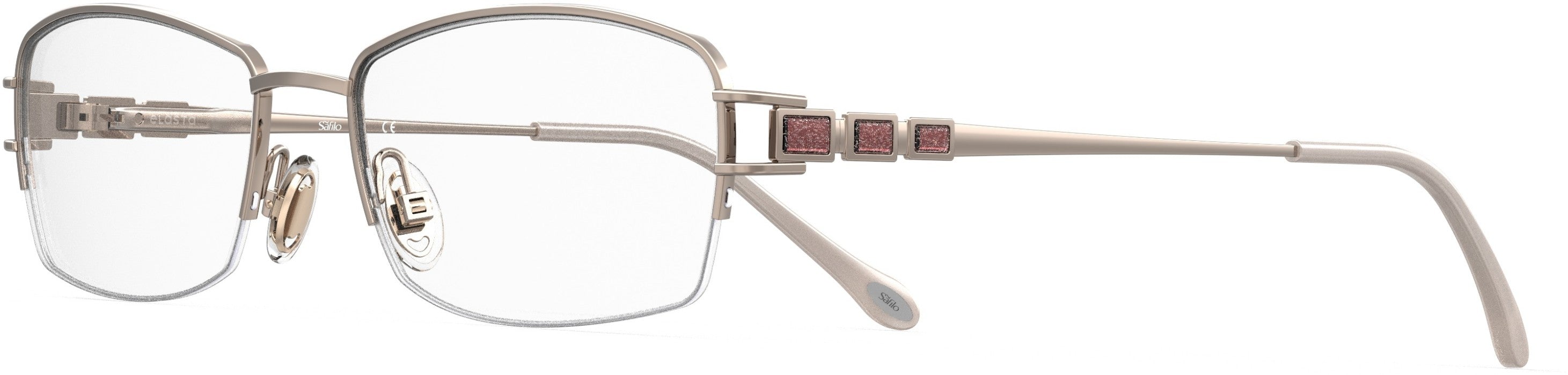  Emozioni 4403 Rectangular Eyeglasses 06F3-06F3  Peach Pink (00 Demo Lens)