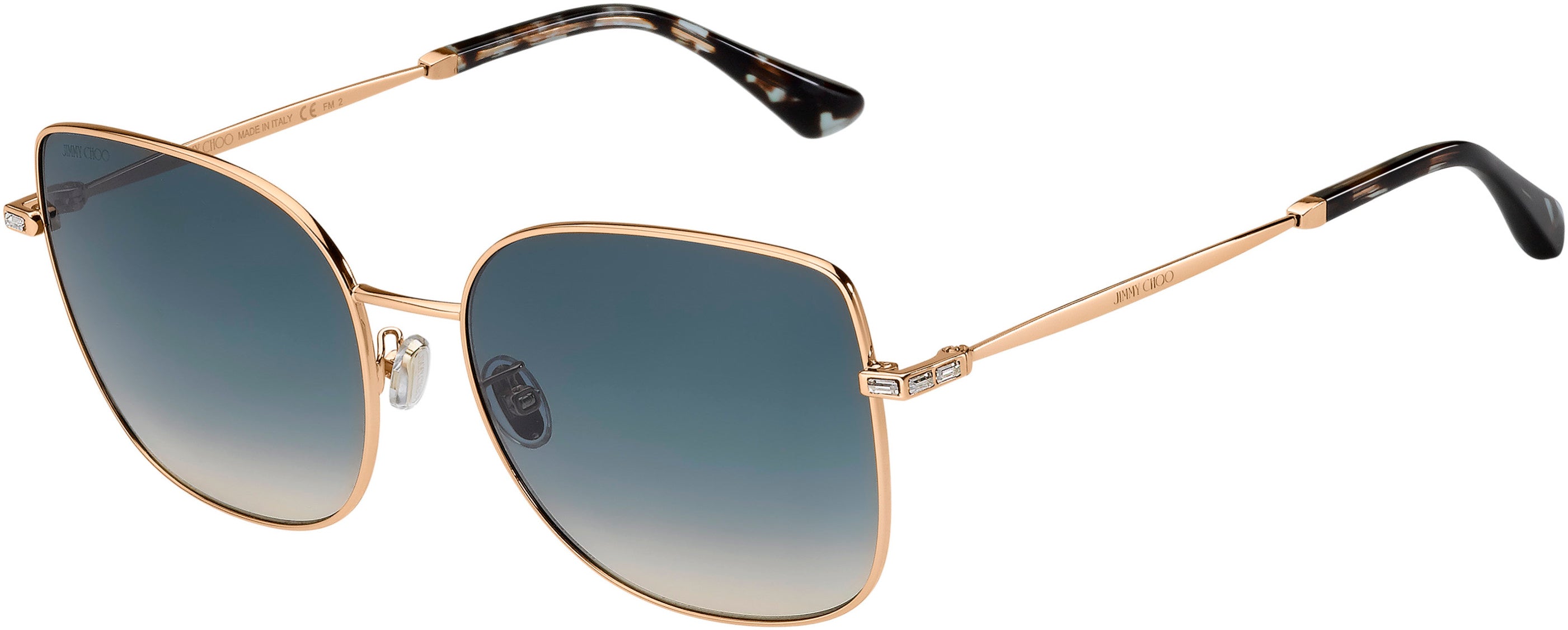 Jimmy Choo Fanny/G/sk Special Shape Sunglasses 0DDB-0DDB  Gold Copper (I4 Blue Gradient)