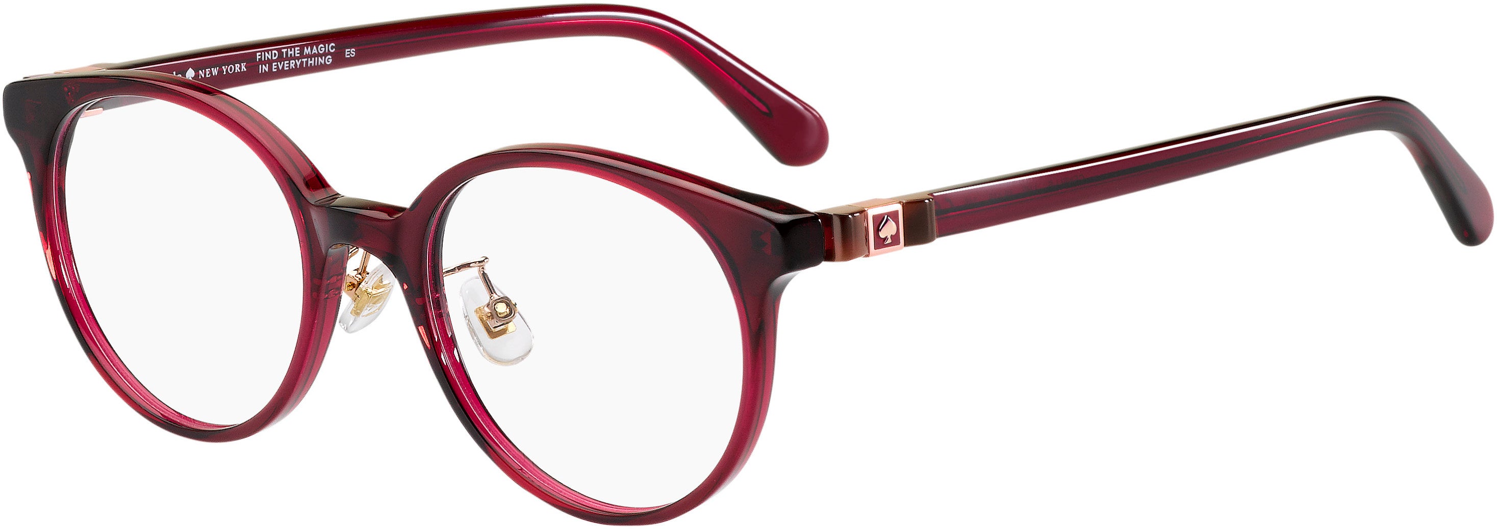Kate Spade Genell/F Oval Modified Eyeglasses 0LHF-0LHF  Opal Burgundy (00 Demo Lens)