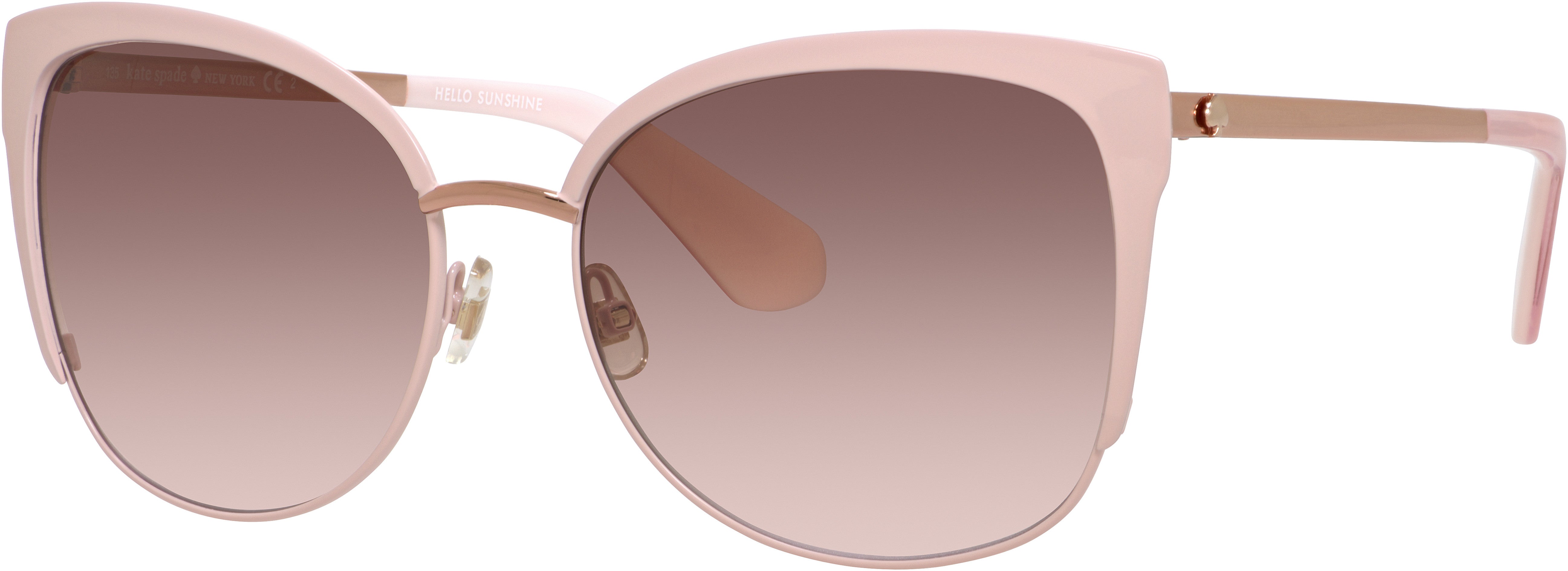 Kate Spade Genice/S Cat Eye/butterfly Sunglasses 0RRD-0RRD  Pink Gold (WI Brown Pink Gradient)
