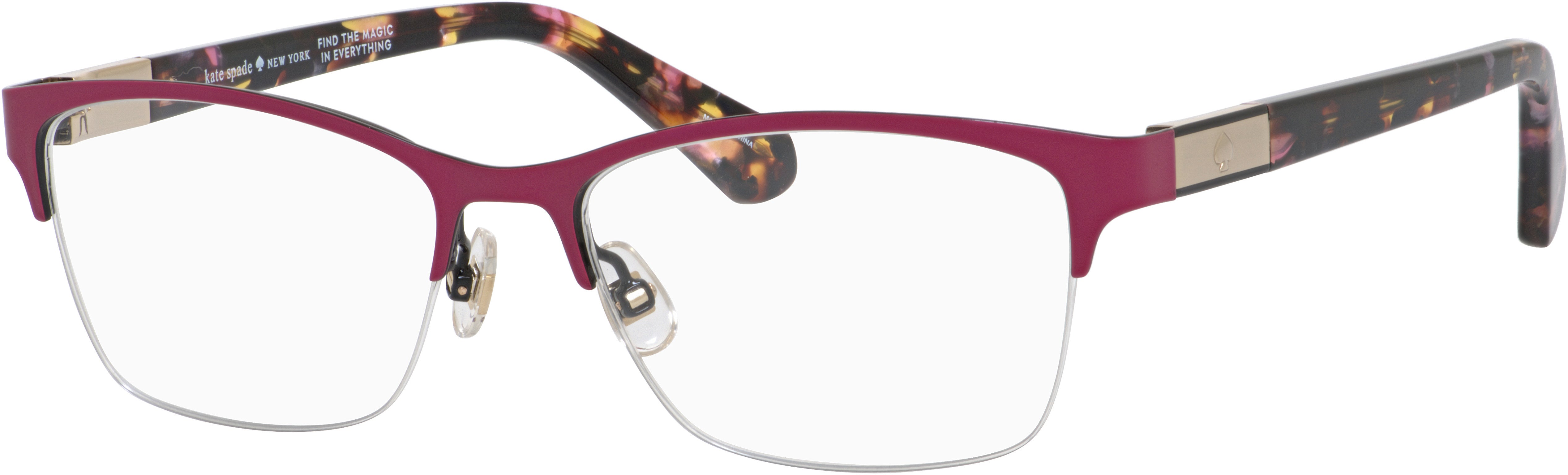 Kate Spade Glorianne Rectangular Eyeglasses 0HT8-0HT8  Pink Havana (00 Demo Lens)